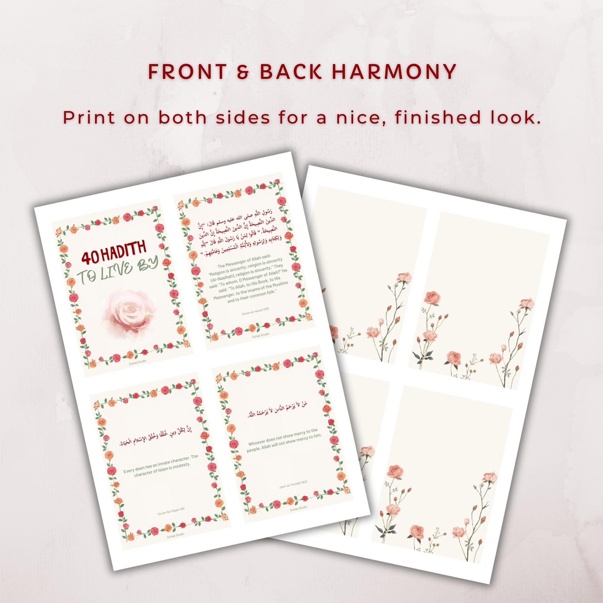 Printable Hadiths Printable 40 Hadith Flashcards: Hadiths to Live by & Memorize, Daily ...