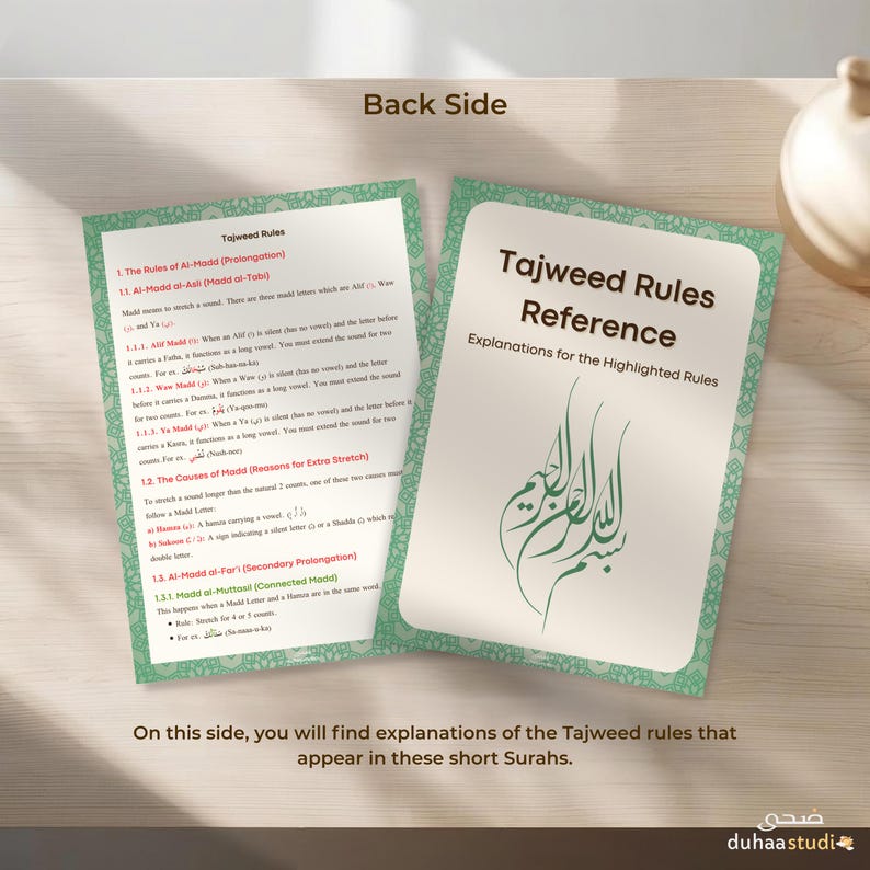 Color Coded Tajweed Surah Cards: Learn Tajweed With Short Surahs (al ...