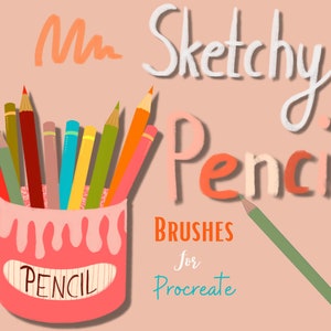 Procreate pencil brushes sketching bundle different sketch pencil brushes textured color pencil crayon