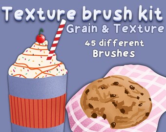 Procreate texture brushes  grain brush xxl set Procreate brush bundle 45 different brushes brush kit Shadow drawings and sketching