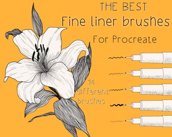 Fine liner procreate brushes perfect for doodling doodle brush black pen