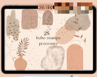Procreate Boho stamps set of 28 stemps / Commercial use  digital download / instant digital procreate pinsel ipad brush tool brushes
