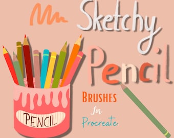 Procreate pencil brushes sketching bundle different sketch pencil brushes textured color pencil crayon