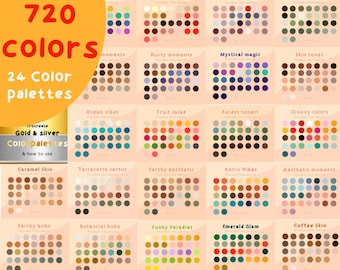 XXL Farbpaletten-Bundle procreate 720 Farben 24 Paletten Farbpaletten-Swatches essentielle Farben