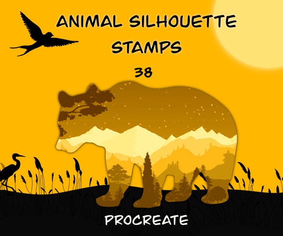 animal silhouette brushes procreate free