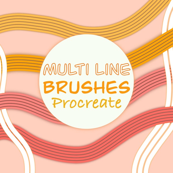 Procreate multi line brush bundle calligraphy 6 brushes  instant lettering brushes ipad lettering procreate pinsel