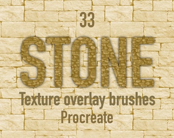 Stone overlay Texture Procreate brushes essential tool Stone Wall 33 brushes