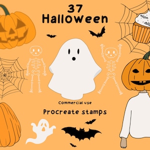 Halloween Procréer timbres effrayant fantôme mort citrouille autmn Utilisation commerciale
