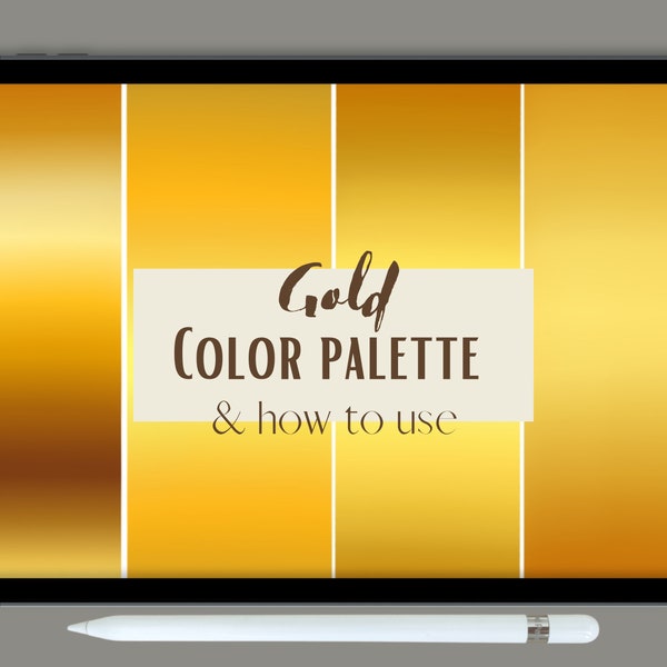 Procreate gold color palette gold swatches gold farbe digital ipad tool