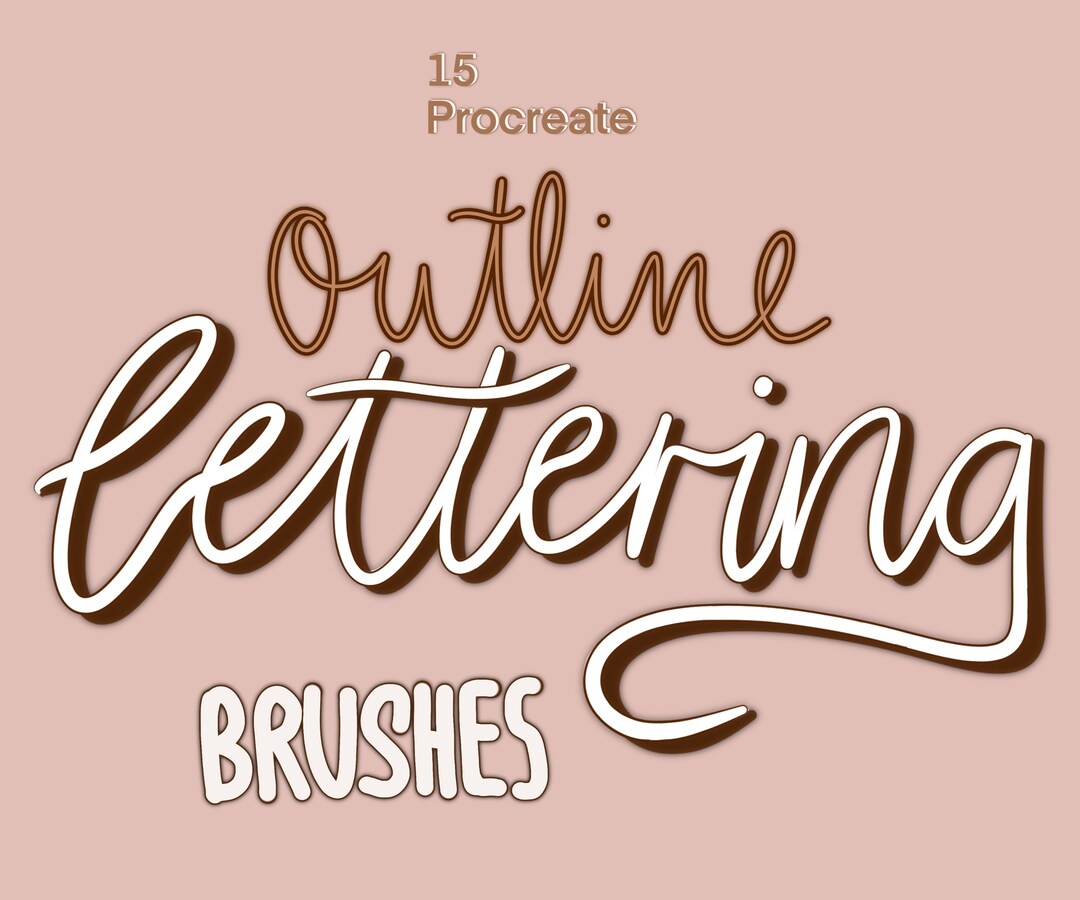 Outline Brush Bundle Procreate Brush Instant Download Lettering Brushes ...