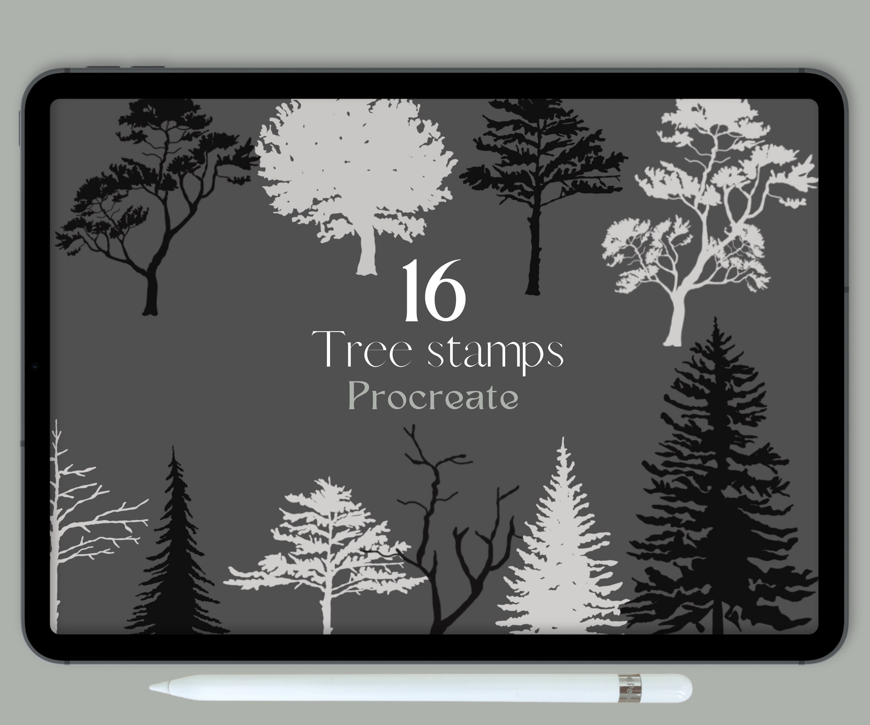 Procreate Tree Stamps Landscape Stamps Botanical Brushes Nature Tree ...