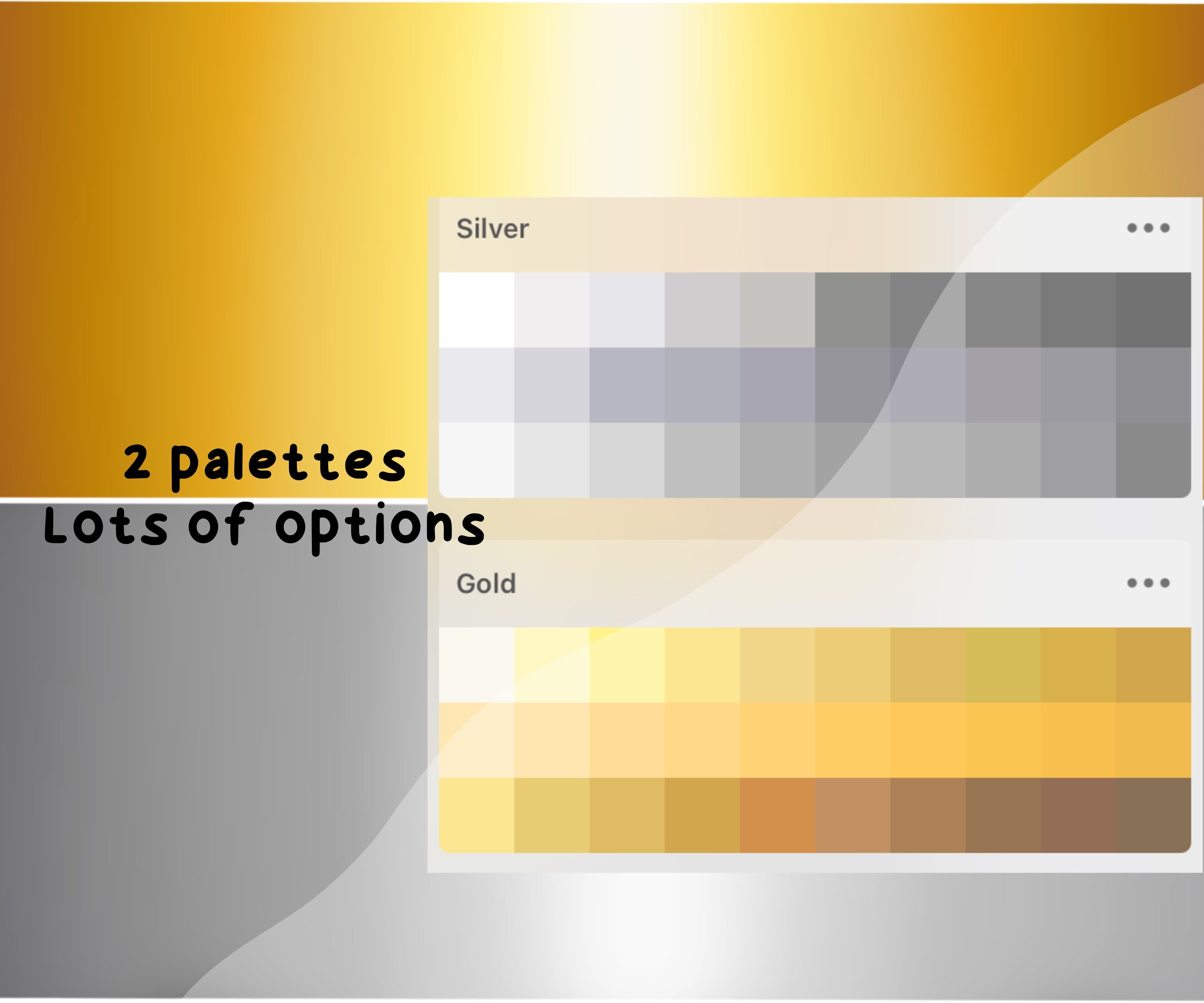 Gold and Silver Procreate Color Palettes and How to Use Metallics
