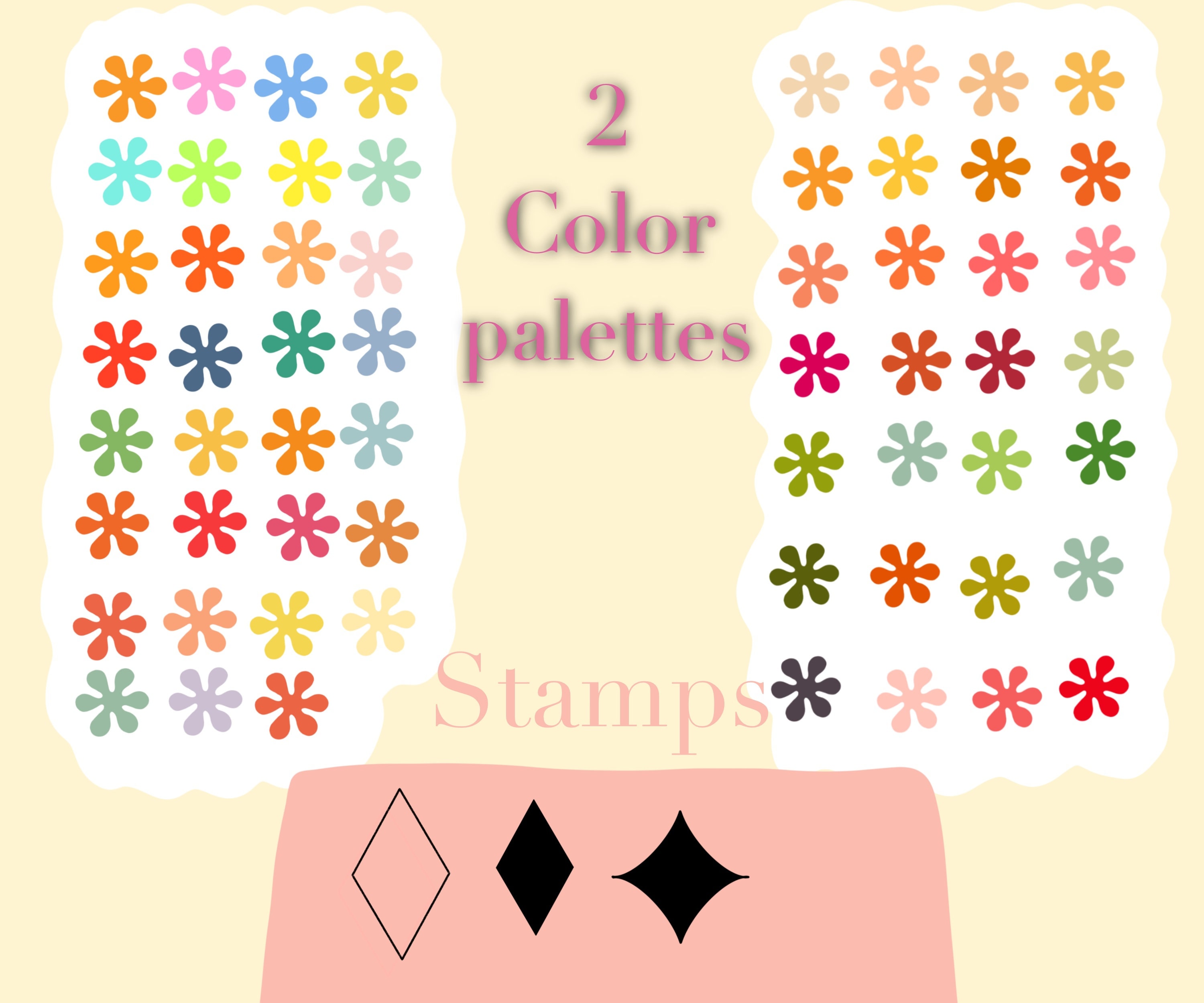Procreate Retro Lettering Bundle Flower Stamps Groovy Brushes - Etsy