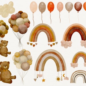 Boho Baby Clipart Watercolor 37 Png Handdrawn Elements Nursery ...