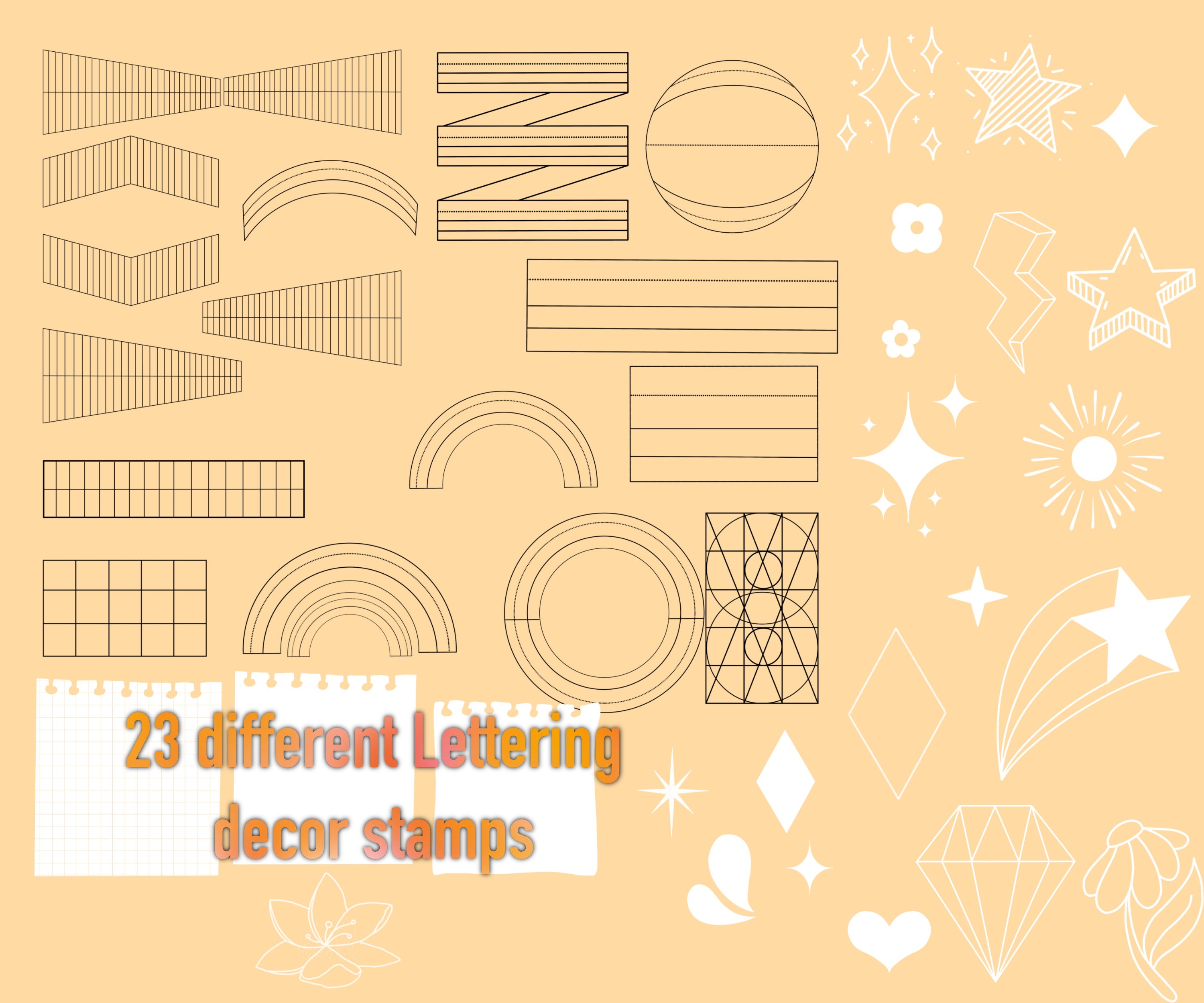 Lettering Type Composition Grid Lettering Bundle Beginner Procreate Grid Stamps Composition Lettering ...