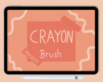 Procreate crayon brush crayons procreate digital ipad drawing brushes 1 paper texture brush bonus