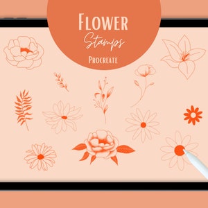 Procreate Stamps Bundle Flower Stamps and Brushes Bundle Over 70 Items ...