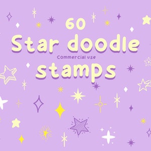 スタードゥードゥルプロクリエイトスタンプテクスチャ付きと通常60種類のスタンプ商用利用