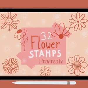 Procreate Stamps Bundle Flower Stamps and Brushes Bundle Over 70 Items ...