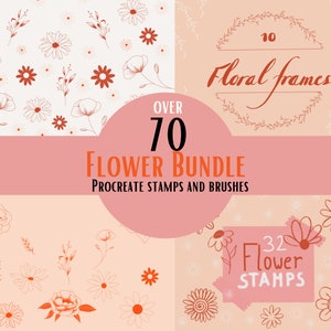 Procreate Stempel Bündel Blumenstempel und Pinsel Bündel über 70 Artikel