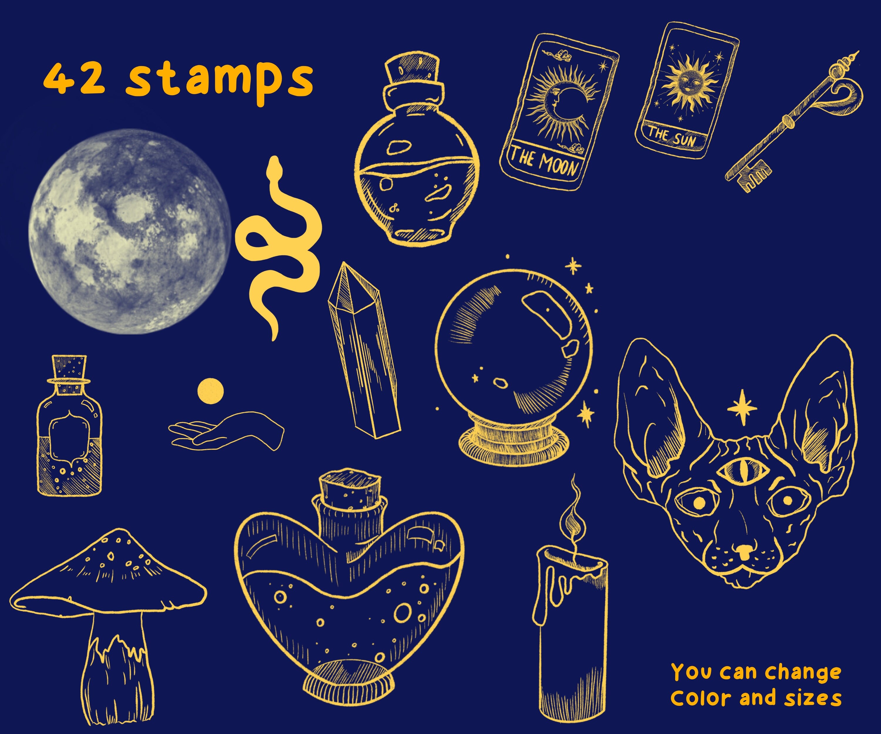 Mystical Celestial Procreate Bundle Brushes, Stamps Glitter Brushes ...