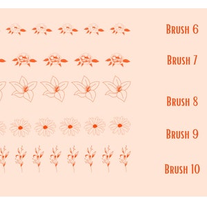 Procreate Stamps Bundle Flower Stamps and Brushes Bundle Over 70 Items ...