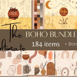 Procreate boho postzegels bundel ultiem meer dan 180 postzegels commercieel gebruik