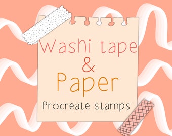 Procreate washitape stamps Paper stamps Procreate pattern washitape stamps