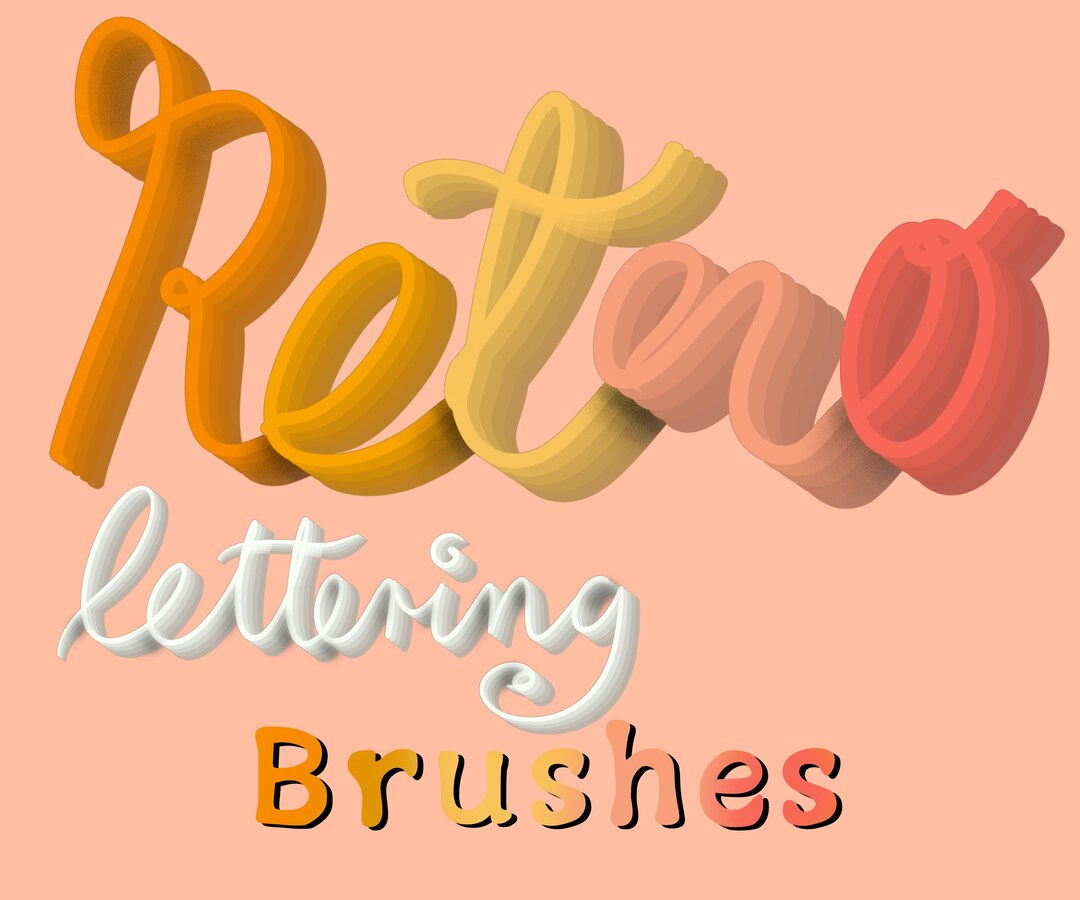 Procreate 3D Lettering Brushes 5 Different Brushes iPad Lettering ...