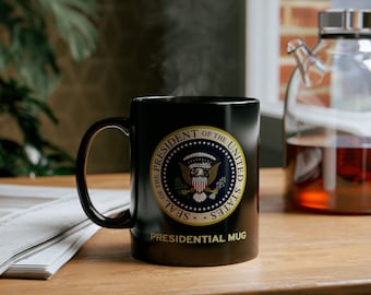 Presidential Seal Black Mug: 11 Oz Ceramic Coffee Cup