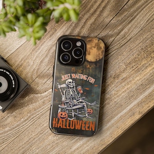 Spooky Skeleton Halloween Phone Case: Dual Layer Protective Cover