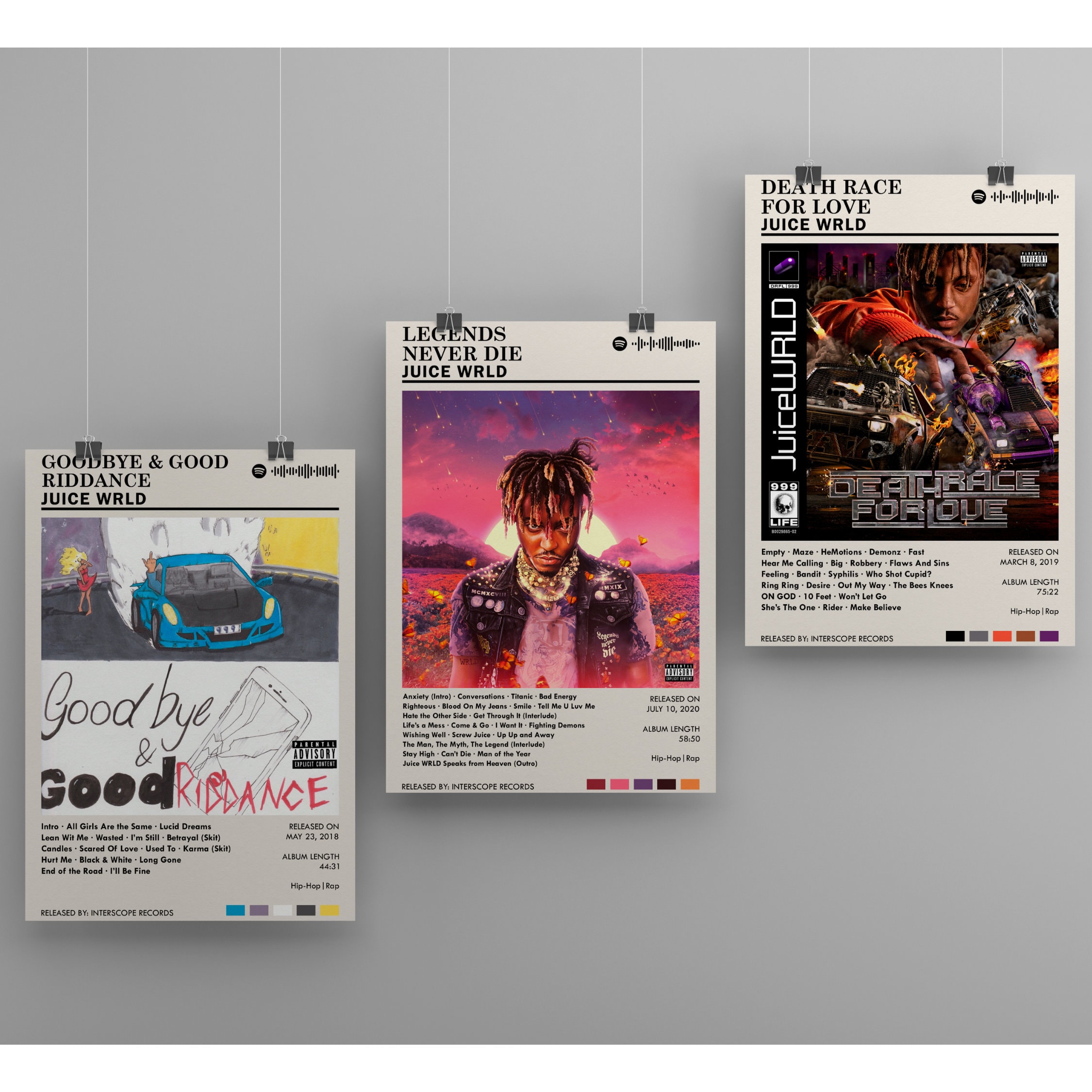 Juice Wrld Album Poster Set Juice Wrld Album Cover Juice Wrld Wall Art