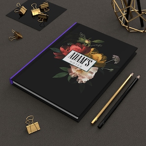 Personalized Hardcover Journal, Black Matte Notebook, Custom Black Matte Journal