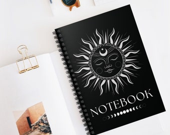 Cahier à spirales Magic Sun : pages lignées, cadeau pour écrivain