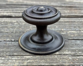 Vintage Brass Drawer Knobs With Backplates 4 AVAILABLE, Dresser Cabinet Knobs, Multi Ring Design