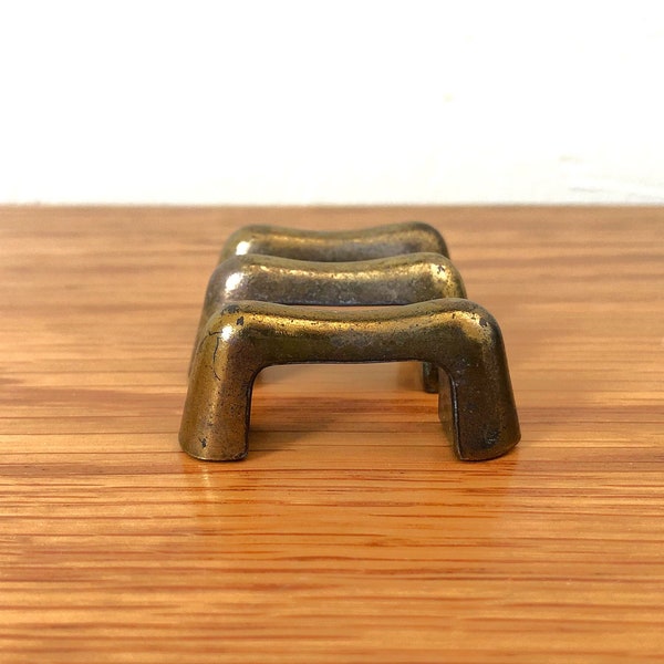 Vintage Mcm Brass Drawer Knobs Etsy