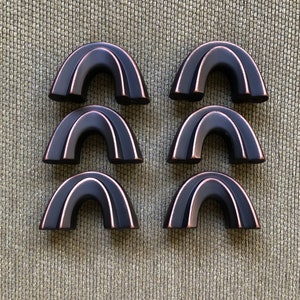 Brushed Bronze Color Arch Drawer Pulls, Dresser Cabinet Pulls, U Shape Handle, 1-1/4" Centers