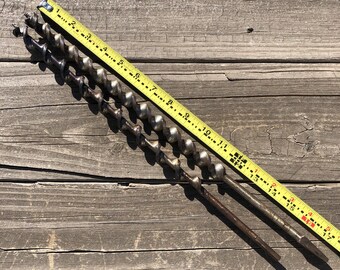 2 Vintage Auger Bits, Russell Jennings (11/16") 18", Irwin? No 12 (3/4"), 16"
