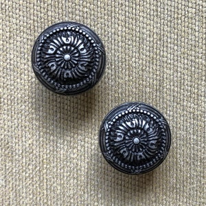 Victorian Style Antique Pewter Gray Drawer Knobs SETS OF 2, Dresser Cabinet Knobs, Mushroom Shape