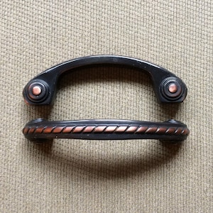 Black Copper Color Drawer Pulls SETS OF 2, Dresser Pulls, Cabinet Pulls, Antique Black & Copper Color, 3&quot; Centers, Modern Farmhouse