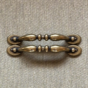Vintage Brass Finish Drawer Pulls SETS OF 2, Dresser Pulls, Cabinet Pulls, Drawer Handles, 3" Centers, Arched