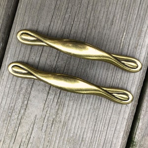Vintage Brass Finish Drawer Pulls 11 AVAILABLE, Dresser Pulls, Cabinet Pulls, Arch Pull, 3" Centers, Mid Century Style