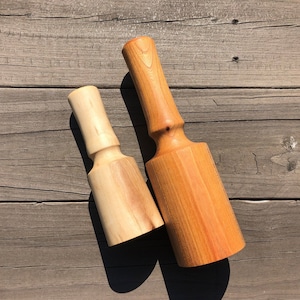Wood Carving Mallets SET OF 2, 21 oz Cherry + 11 oz Beech, Carvers Mallet, For Dad Mom, Tenons, Dovetails, Hand Crafted Leather Woodworking