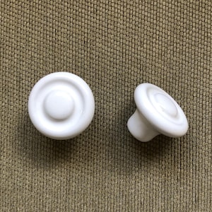 White Ceramic Drawer Knobs SETS OF 2 Circle Ring, Dresser Cabinet Knobs, Shabby Chic