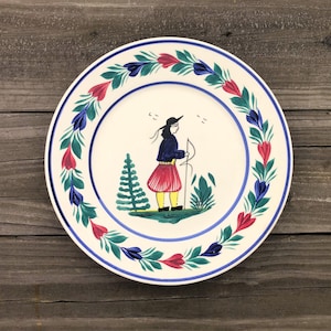 Henriot Quimper France Plate Breton Man, Hand Painted, French Pottery, French Country, Campagne, Mistral, Vintage Decorative Plate