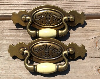 3 " USED  RB-3c Gold finish Wheat Sheaves Metal Drawer Pull Handle Hardware 