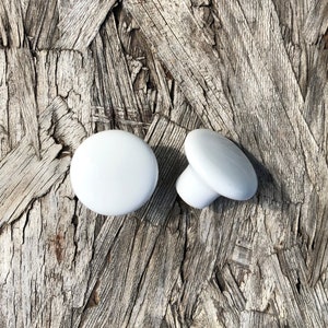 Vintage Ceramic Porcelain White Drawer Knobs SETS OF 2, Dresser Knobs, Cabinet Knobs, Ceramic Drawer Pulls, Shabby Chic, Mushroom Shape Knob