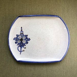 ATTAR Of SALÉ Morocco Ceramic Handmade Plates Rectangular, Moroccan Studio Art Pottery, 1 Available