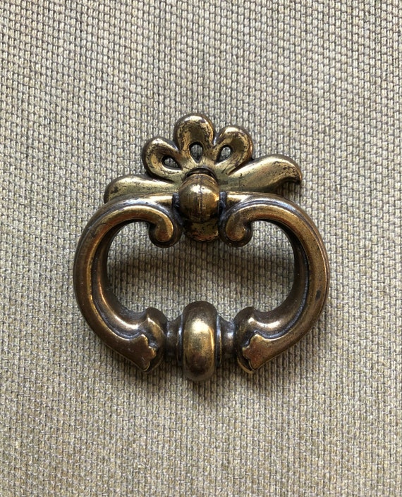 Vintage Brass Drawer Pulls Backplates Drop Bail 2 AVAILABLE Etsy