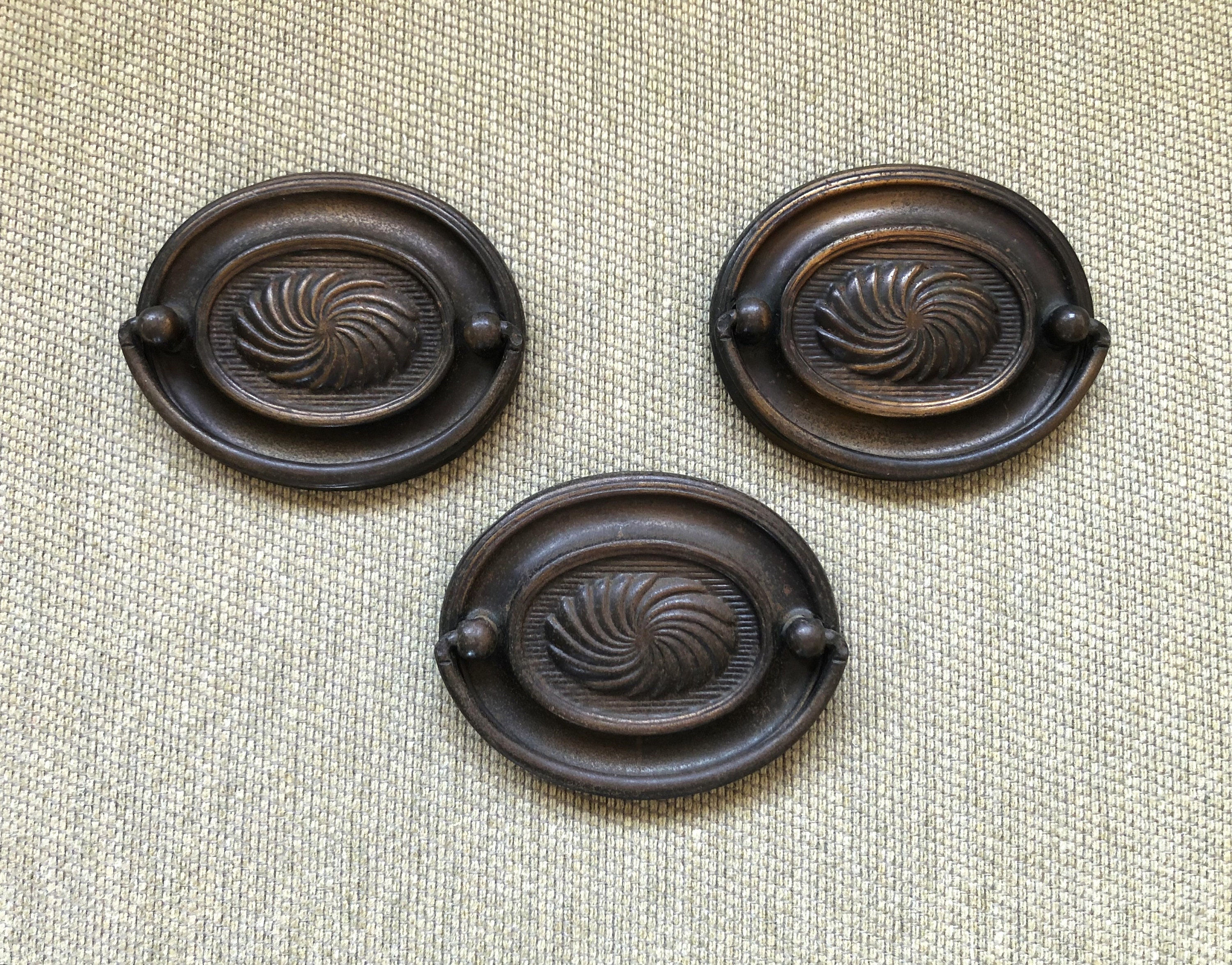 Vintage Hepplewhite Drawer Pulls 1 AVAILABLE Oval Swirl Etsy
